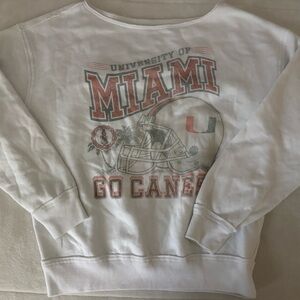 Hollister University of Miami 'Go Canes' White Crewneck Sweatshirt